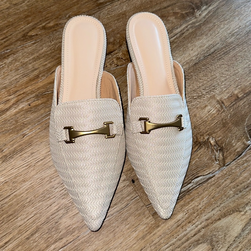 Apricot Toe Flat Mules